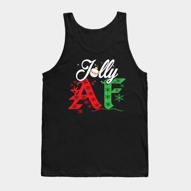 Jolly AF Merry Christmas Shirt Tank Top by atomicapparel